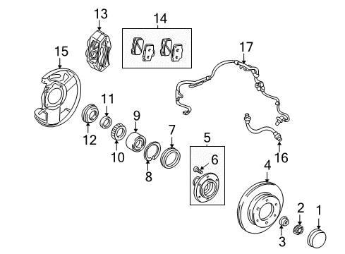 2004 Toyota Sequoia Brake Components Caliper Diagram for 47730-0C022