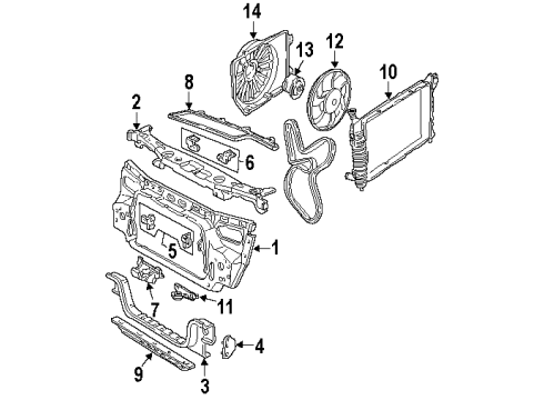 1992 Mercury Sable Radiator & Components, Radiator Support, Cooling Fan, Belts & Pulleys Lower Hose Diagram for F1DZ-8286-B