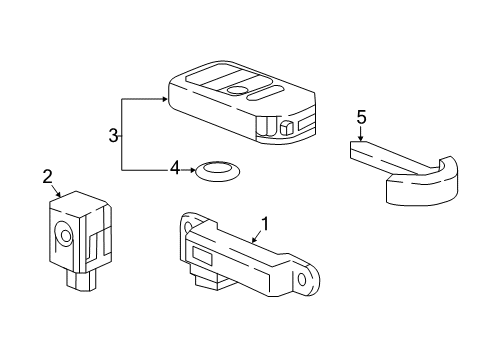 2019 Honda CR-V Keyless Entry Components Fob Assembly Entry Key Diagram for 72147-TLA-A02