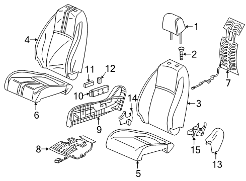 2021 Honda Civic Passenger Seat Components Pad Complete Right, Front Cus Diagram for 81137-TBA-A51