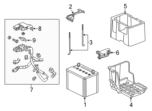 2018 Acura RLX Battery Sensor, Battery Diagram for 38920-T2A-A04