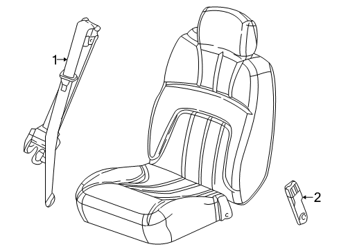 2005 Buick Rainier Seat Belt Buckle End Diagram for 19148784