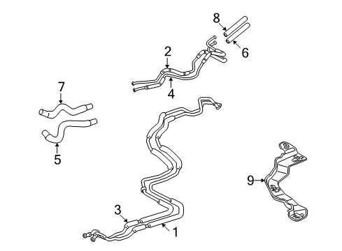 2006 Toyota Highlander Rear A/C Lines Outlet Pipe Diagram for 87208-48090