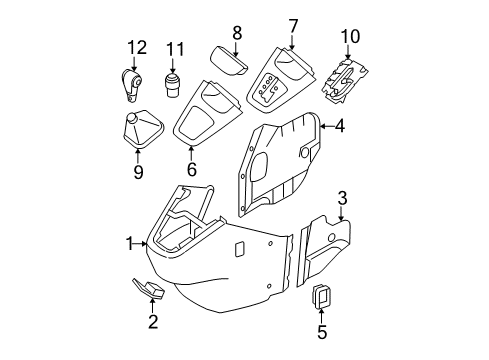 2007 Hyundai Tucson Front Console Knob Assembly-Gear Shift Lever Diagram for 46720-2E201-LK