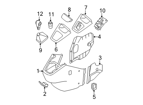 2005 Hyundai Tucson Front Console Console-Front Diagram for 84610-2E001-DD