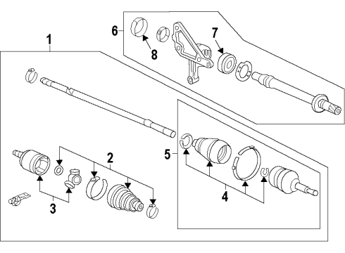 2013 Honda Accord Front Axle Shafts & Joints, Drive Axles Driveshaft Assembly, Driver Side Diagram for 44306-T2A-000