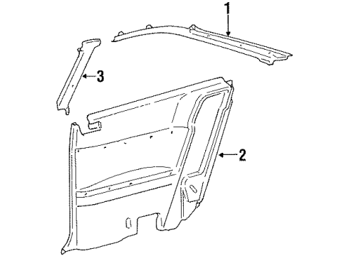 1988 Toyota Celica Interior Trim - Quarter Panels Quarter Pillar Trim Diagram for 62411-20240-02