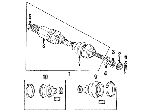 1996 Plymouth Neon Drive Axles - Front RETAINER-Half Shaft Diagram for 4797704
