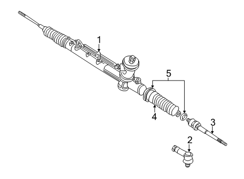 2005 Mercury Mariner Steering Column & Wheel, Steering Gear & Linkage Gear Assembly Diagram for 7L8Z-3504-DRM