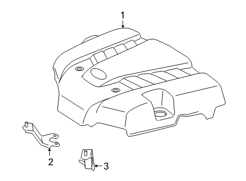 2006 Lexus GX470 Engine Appearance Cover Engine Cover Bracket Diagram for 22277-50030