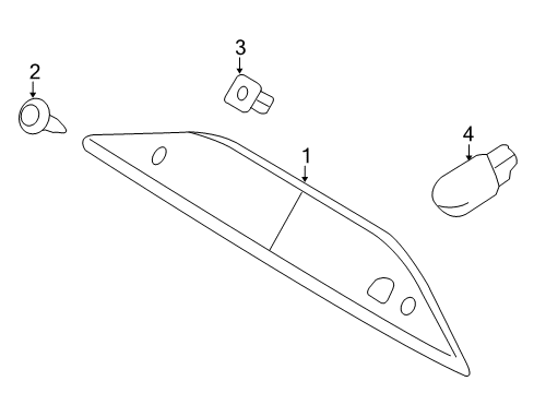 2009 Ford Taurus X Bulbs High Mount Lamp Diagram for 5F9Z-13A613-AA