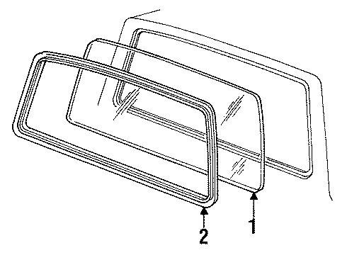 1997 Ford Ranger Back Glass Weatherstrip Diagram for E3TZ-1042084-C