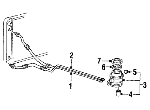 1993 Cadillac Fleetwood Oil Cooler Engine Oil Cooler Inlet Hose Assembly Diagram for 12472181