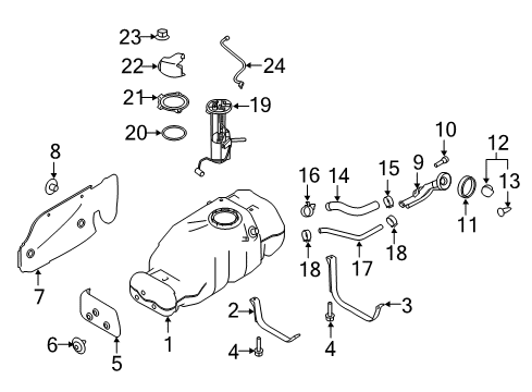 2016 Nissan Titan XD Fuel Supply Lever Complete-Accelerator W/Drum Diagram for 18002-EZ20A