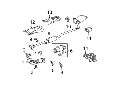 2010 Honda Accord Exhaust Components Plate B, FR. Floor Heat Baffle Diagram for 74602-TA0-A00