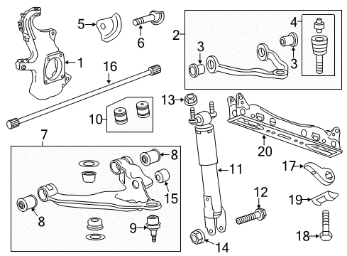 2015 GMC Sierra 2500 HD Front Suspension Components, Lower Control Arm, Upper Control Arm, Stabilizer Bar Torsion Arm Adjust Bolt Diagram for 11570329