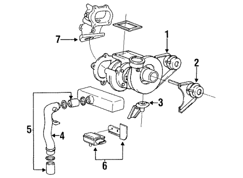 1993 Hyundai Scoupe Turbocharger TURBOCHARGER Diagram for 28231-22152