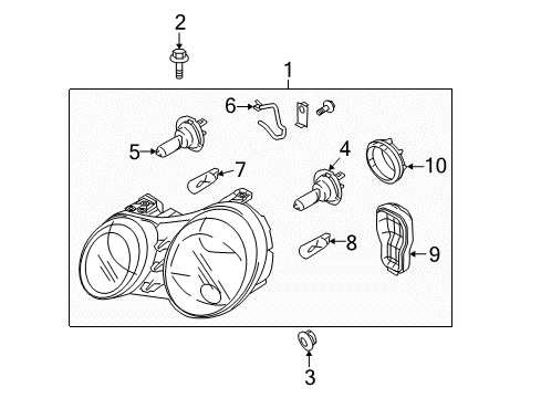 2007 Kia Amanti Bulbs Bulb-Halogen Diagram for 1864935009H