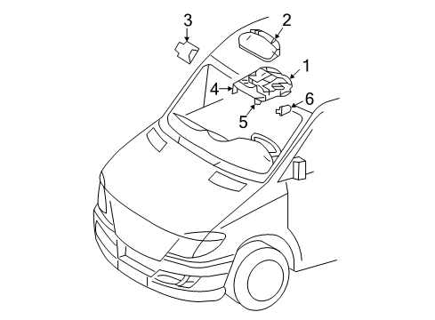 2007 Dodge Sprinter 2500 Overhead Console Console-Overhead Diagram for 1RU10NCVAA