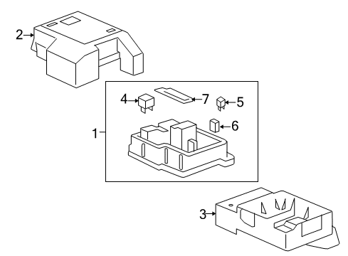 2010 Chevrolet Tahoe Fuse & Relay Mount Bracket Diagram for 25865973