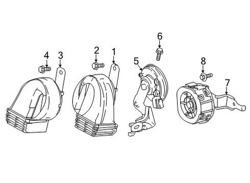 2021 Toyota Venza Horn High Note Horn Diagram for 86510-AA010