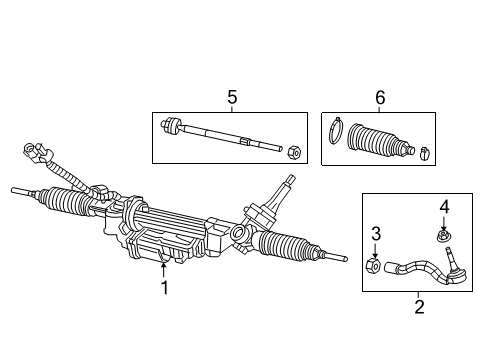 2017 Jeep Grand Cherokee Steering Column & Wheel, Steering Gear & Linkage, Shaft & Internal Components, Shroud, Switches & Levers RACK AND PINION Diagram for 68499163AB