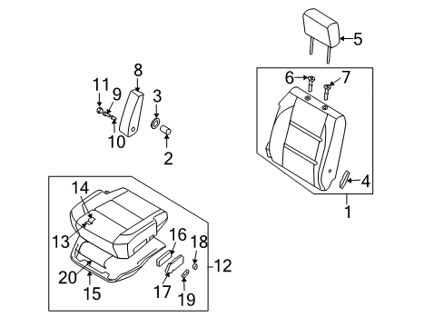 2006 Nissan Titan Power Seats Cushion Assy-Front Seat Diagram for 87350-ZH200