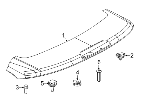 2018 Jeep Compass Rear Spoiler Screw-HEXAGON Head Diagram for 6511789AA