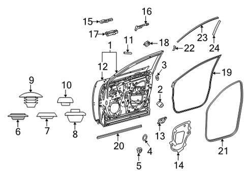 2022 Lexus NX450h+ Door & Components Plug, Hole Diagram for 90950-01A05