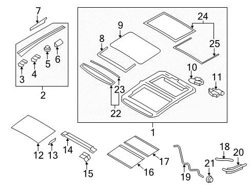 2013 Nissan Murano Sunroof Motor Assy-Sunroof Diagram for 91295-1AA1B