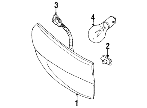 2002 Saturn SC2 Tail Lamps Lamp Asm, Tail Diagram for 21112650