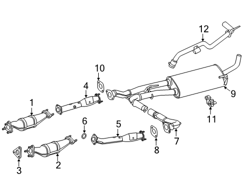 2020 Nissan NV2500 Exhaust Components Three Way Catalytic Converter Diagram for 208A3-1PG0A