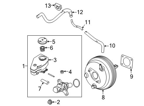 2015 Infiniti Q50 Hydraulic System Booster Assy-Brake Diagram for D7210-4GK5A