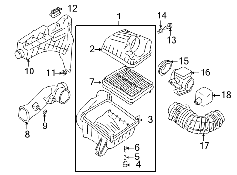 2000 Chevrolet Tracker Air Intake Cleaner Asm, Air (On Esn) Diagram for 30027110