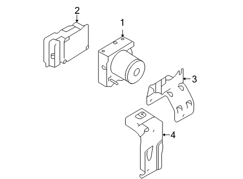 2004 Ford F-150 Anti-Lock Brakes Control Module Bracket Diagram for 4L3Z-2C325-BA