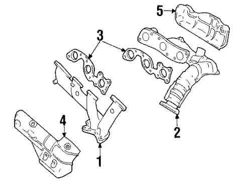 2002 Mercury Villager Exhaust Manifold Heat Shield Diagram for XF5Z9A472FA