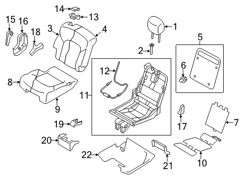 2021 Nissan Armada Second Row Seats PAD ASSY-2ND SEAT CUSHION,RH Diagram for 88311-6JL0A