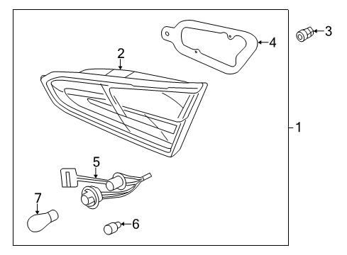 2015 Kia Forte Backup Lamps Bulb Holder & Wiring Assembly Diagram for 92480A7000