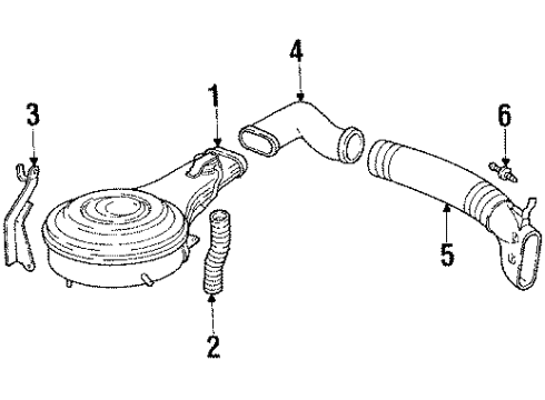 1985 GMC S15 Air Inlet Element Diagram for 25041542