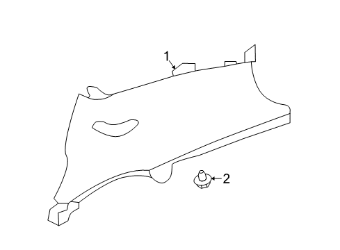 2020 Nissan Leaf Interior Trim - Quarter Panels Finisher-Rear Pillar, RH Diagram for 76934-5SA0A
