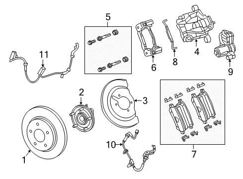 2021 Chrysler Pacifica Anti-Lock Brakes Adapter-Disc Brake CALIPER Diagram for 68325008AA