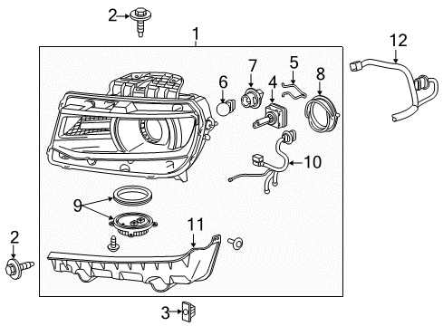 2014 Chevrolet Camaro Headlamps Composite Headlamp Diagram for 22959920