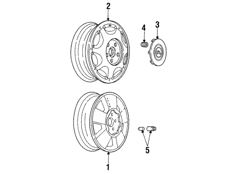 1989 Buick Reatta Wheels Wheel Rim, 15X6 Diagram for 3634736