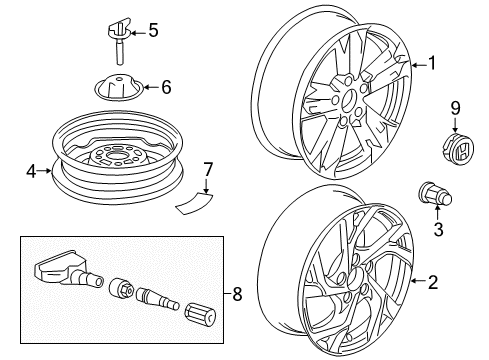 2011 Honda CR-Z Wheels, Covers & Trim Plate, Anchor Bolt Diagram for 74665-SZT-A00