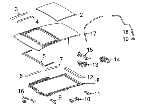 2022 Lexus NX350 Sunroof Weatherstrip Screw Diagram for 90080-15059