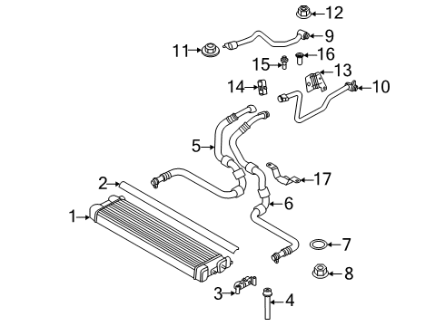 2022 BMW M8 Oil Cooler Sealing Lip Diagram for 17118058627