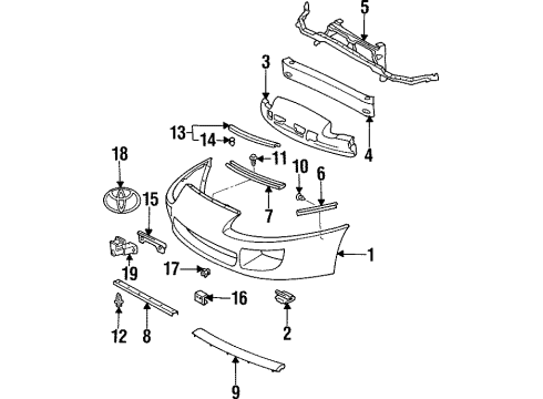 1993 Toyota Supra Automatic Temperature Controls Retainer Diagram for 52527-14050