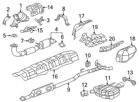 2011 Saab 9-5 Exhaust Components Heat Shield Diagram for 55563480