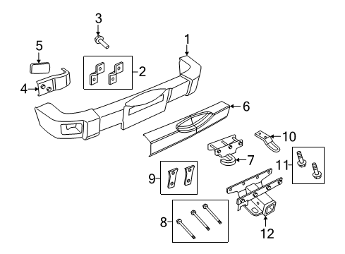 2012 Jeep Wrangler Rear Bumper Bracket-Rear Bumper Diagram for 55078100AA