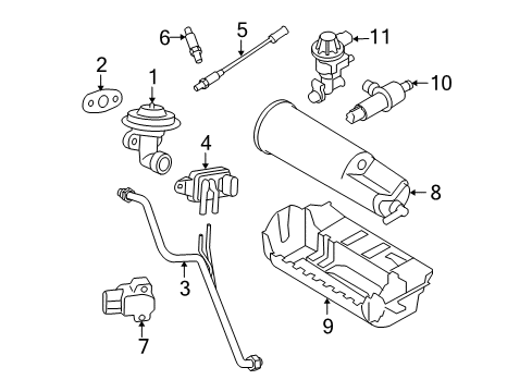 2009 Ford Ranger Emission Components Vapor Canister Diagram for 4L5Z-9C985-AA